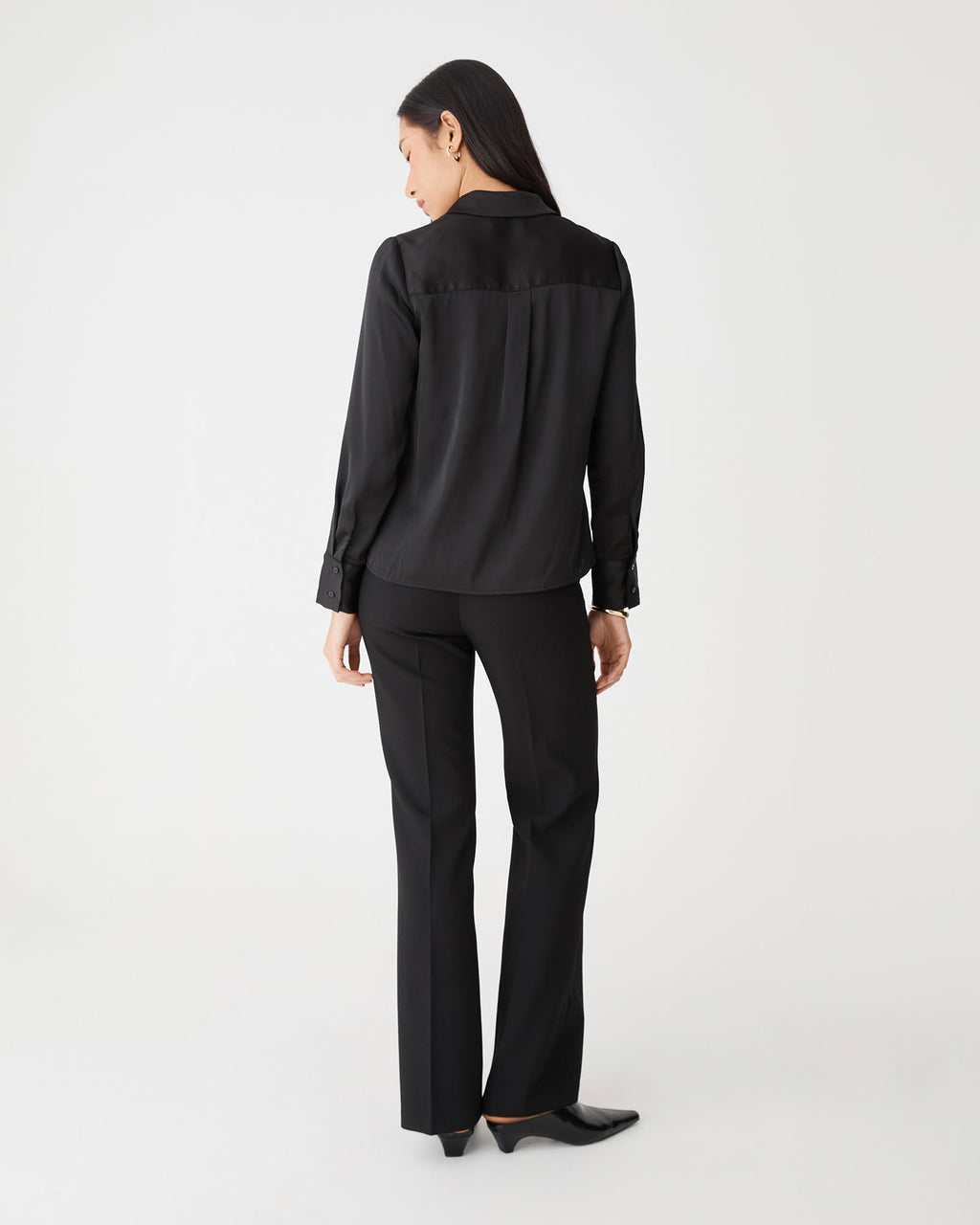 Lila V-Neck Satin Blouse