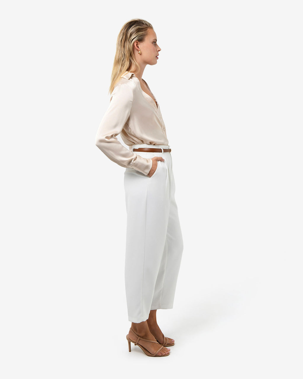 Lila V-Neck Satin Blouse