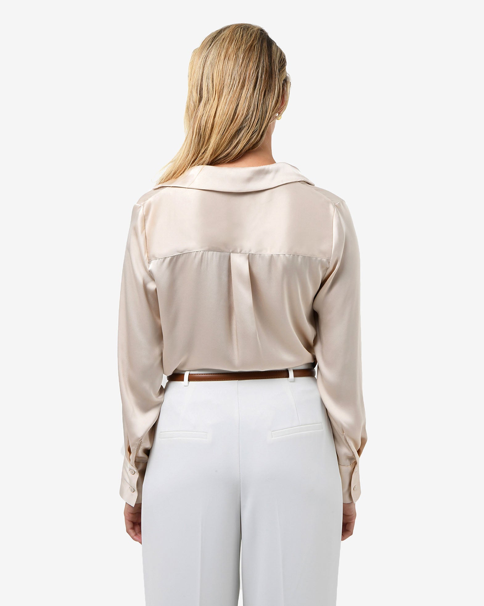 Lila V-Neck Satin Blouse