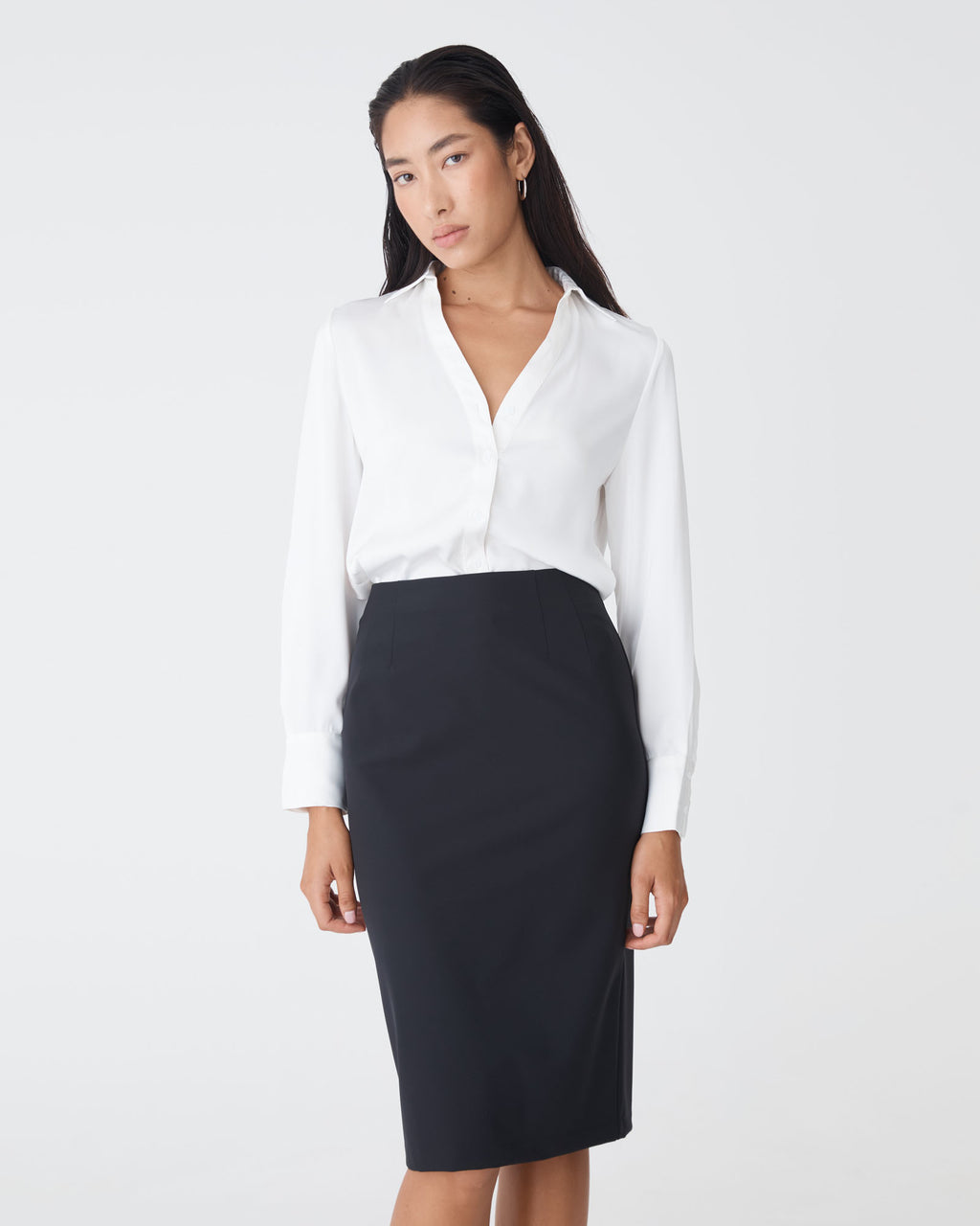 Lila V-Neck Satin Blouse