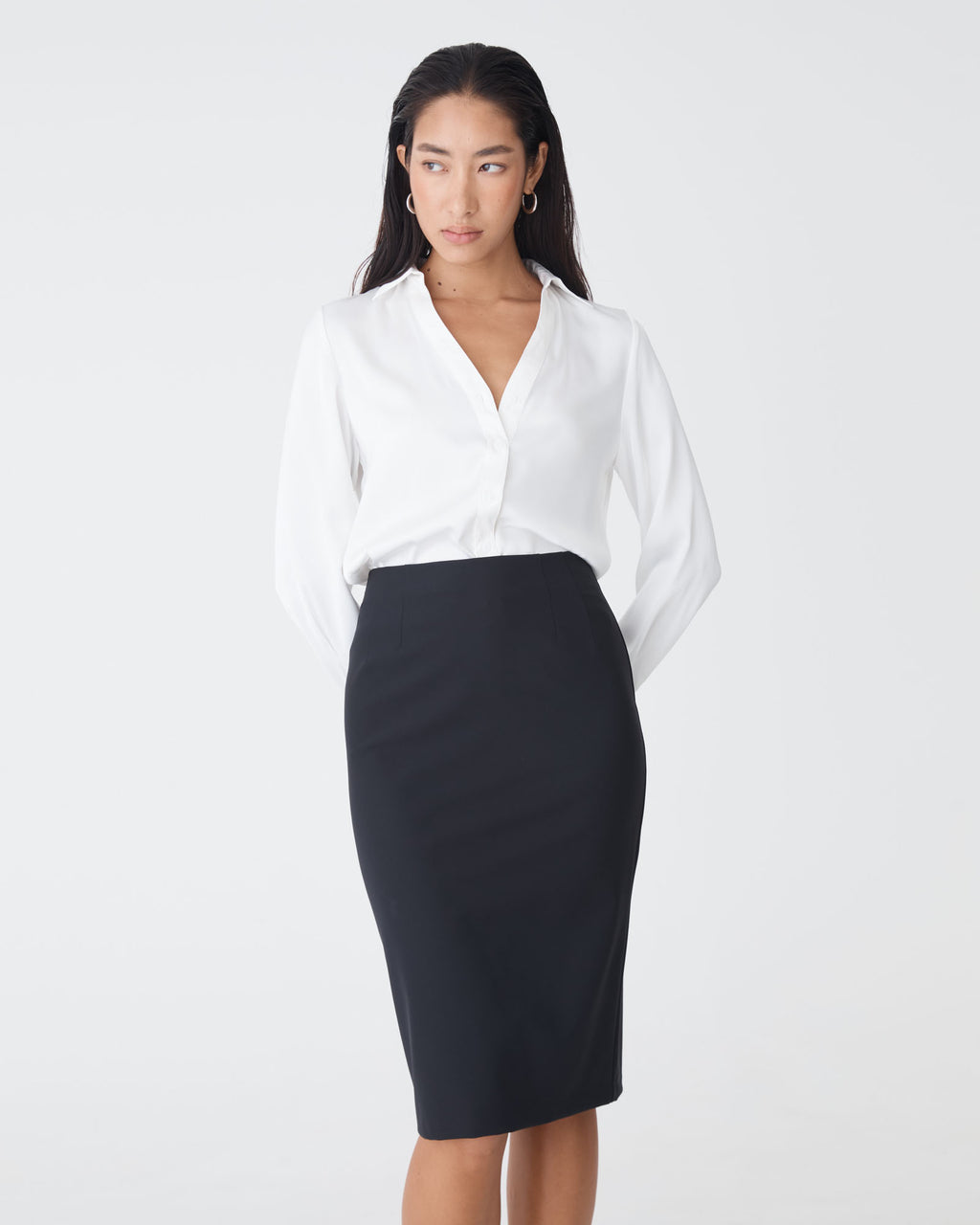 Lila V-Neck Satin Blouse