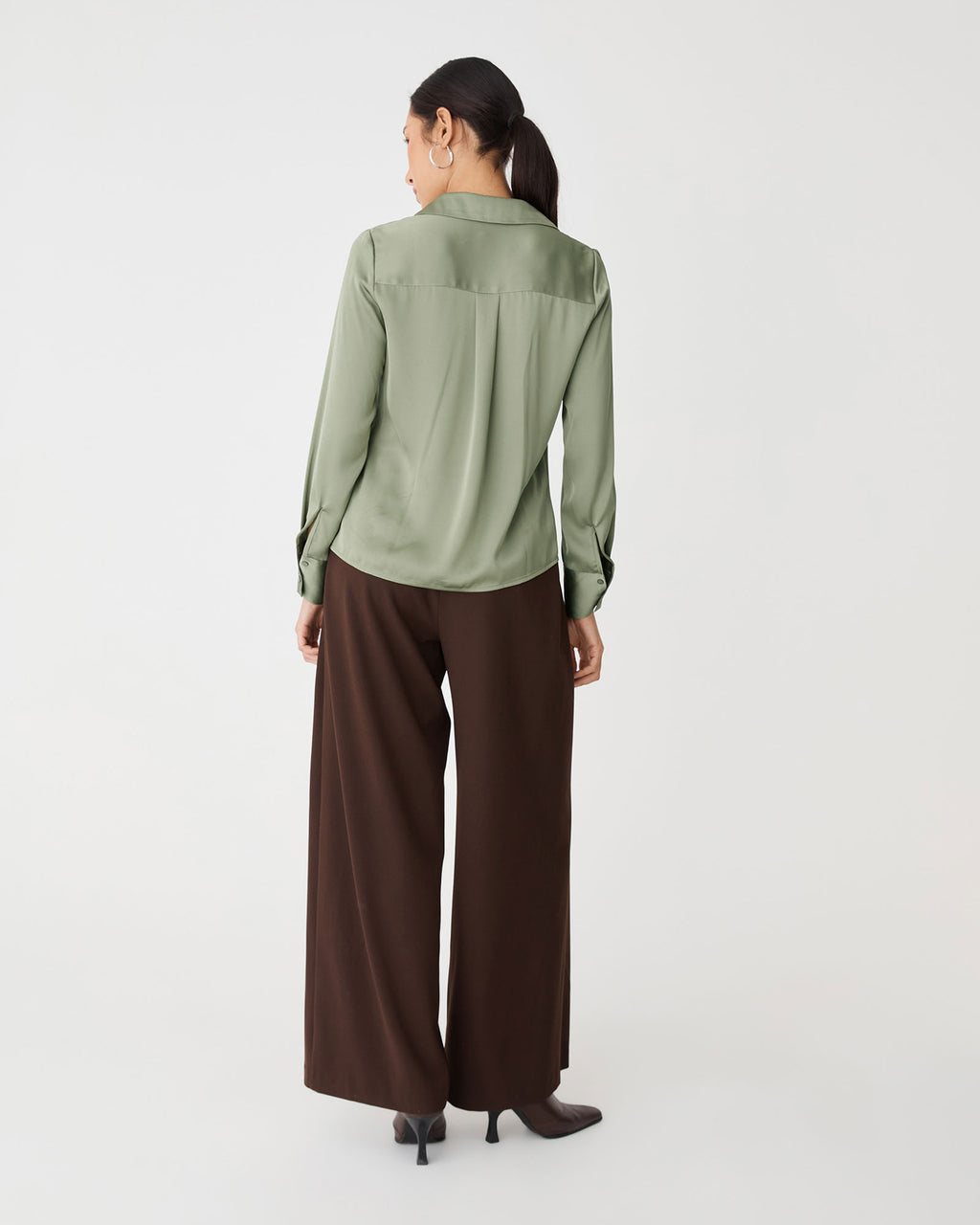 Lila V-Neck Satin Blouse