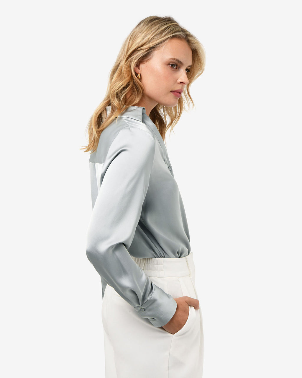 Lila V-Neck Satin Blouse