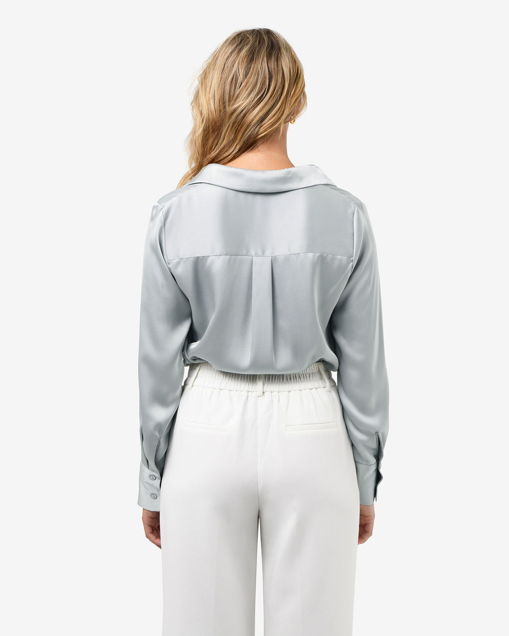 Lila V-Neck Satin Blouse