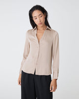 Lila V-Neck Satin Blouse