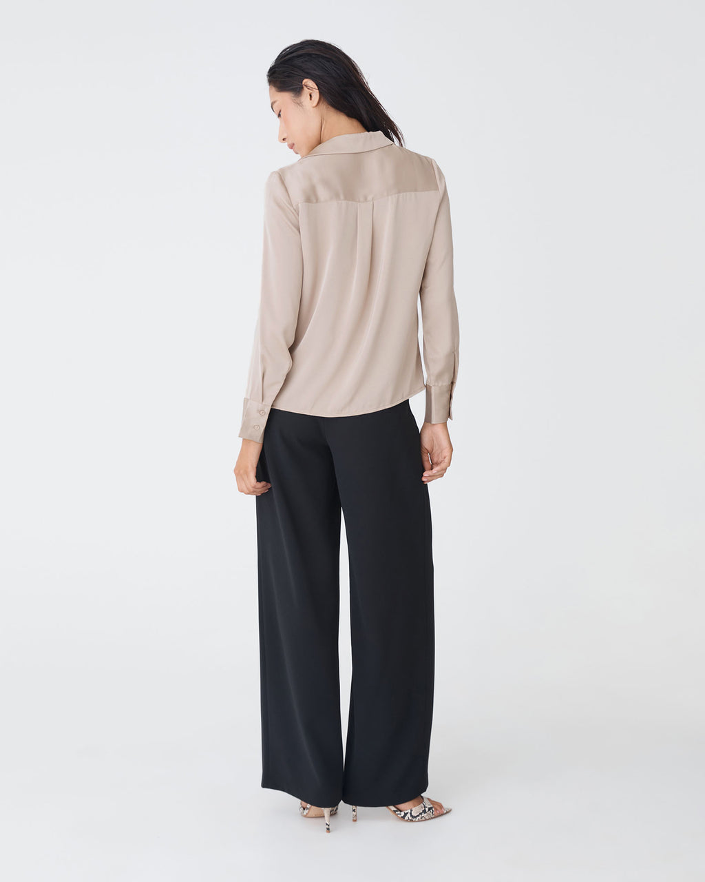Lila V-Neck Satin Blouse