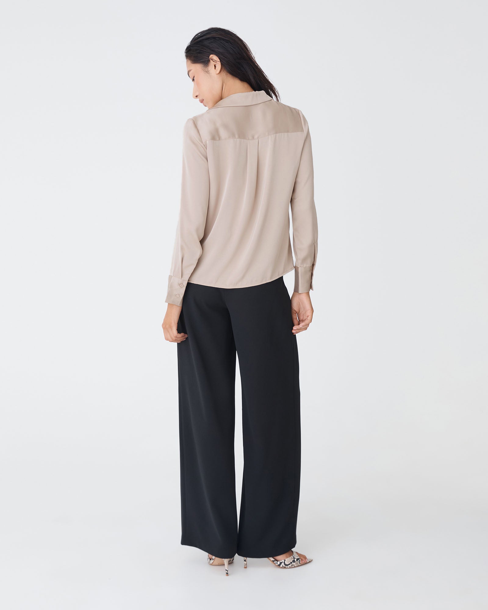 Lila V-Neck Satin Blouse