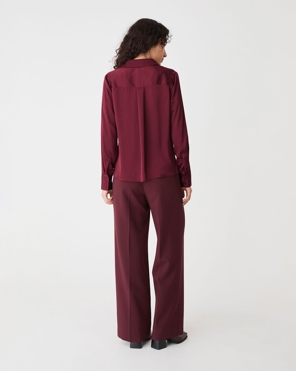 Lila V-Neck Satin Blouse