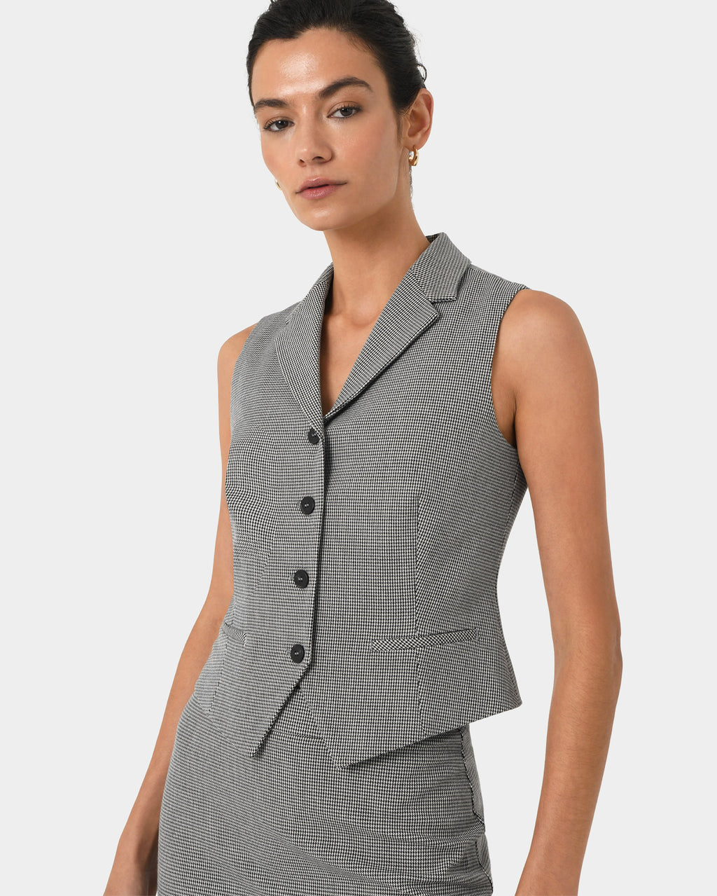 Rein Houndstooth Tailored Vest