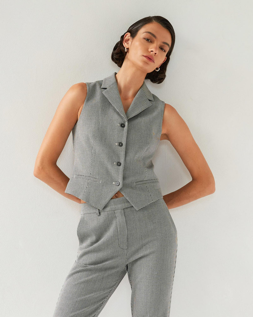 Rein Houndstooth Tailored Vest