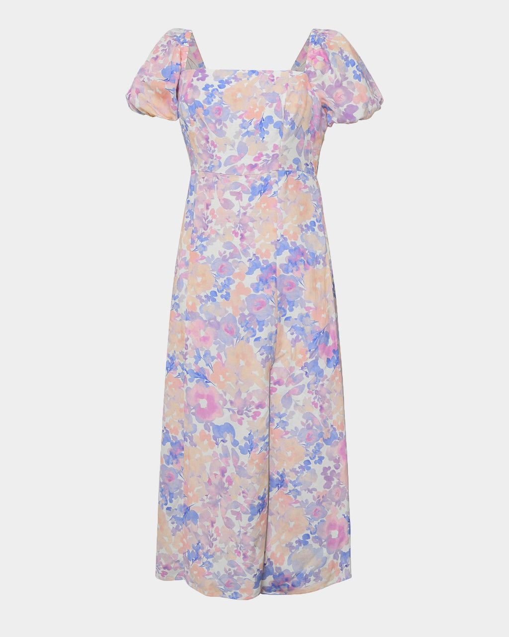 Hazy Linen Puff Sleeve Dress