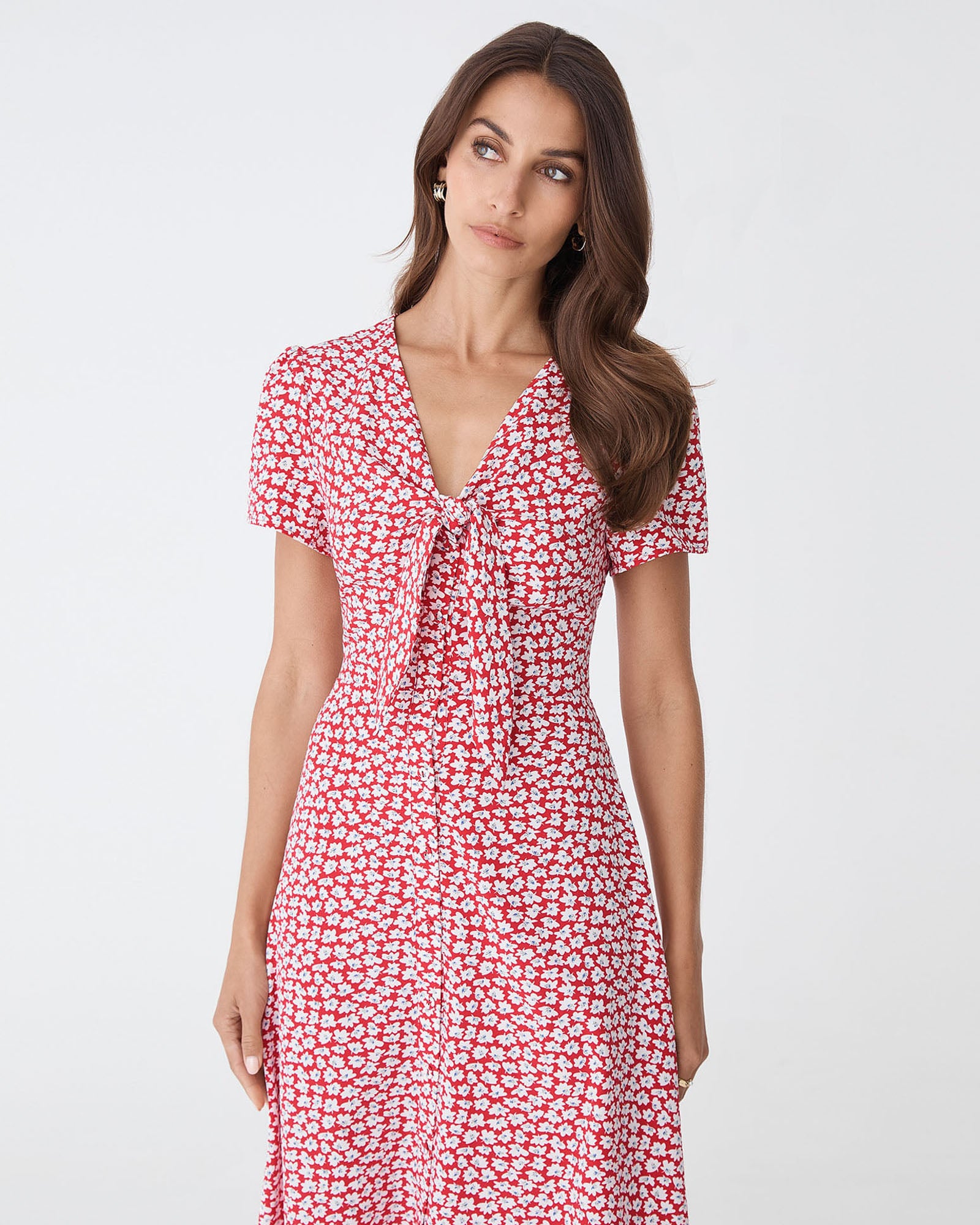 Tara Floral Button Midi Dress