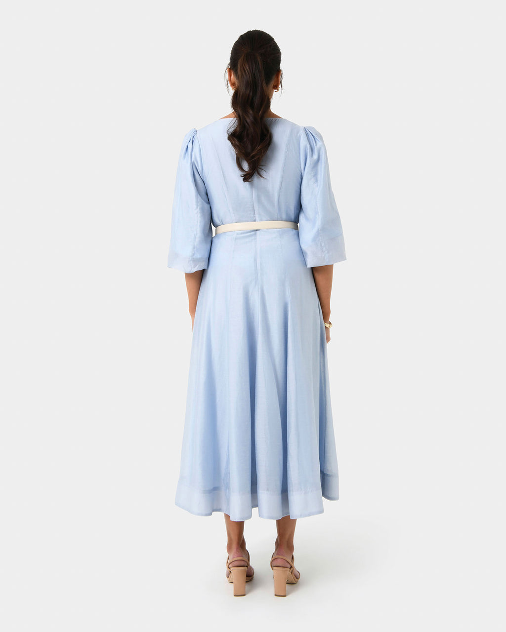 Marlie Puff Sleeve Midi Dress