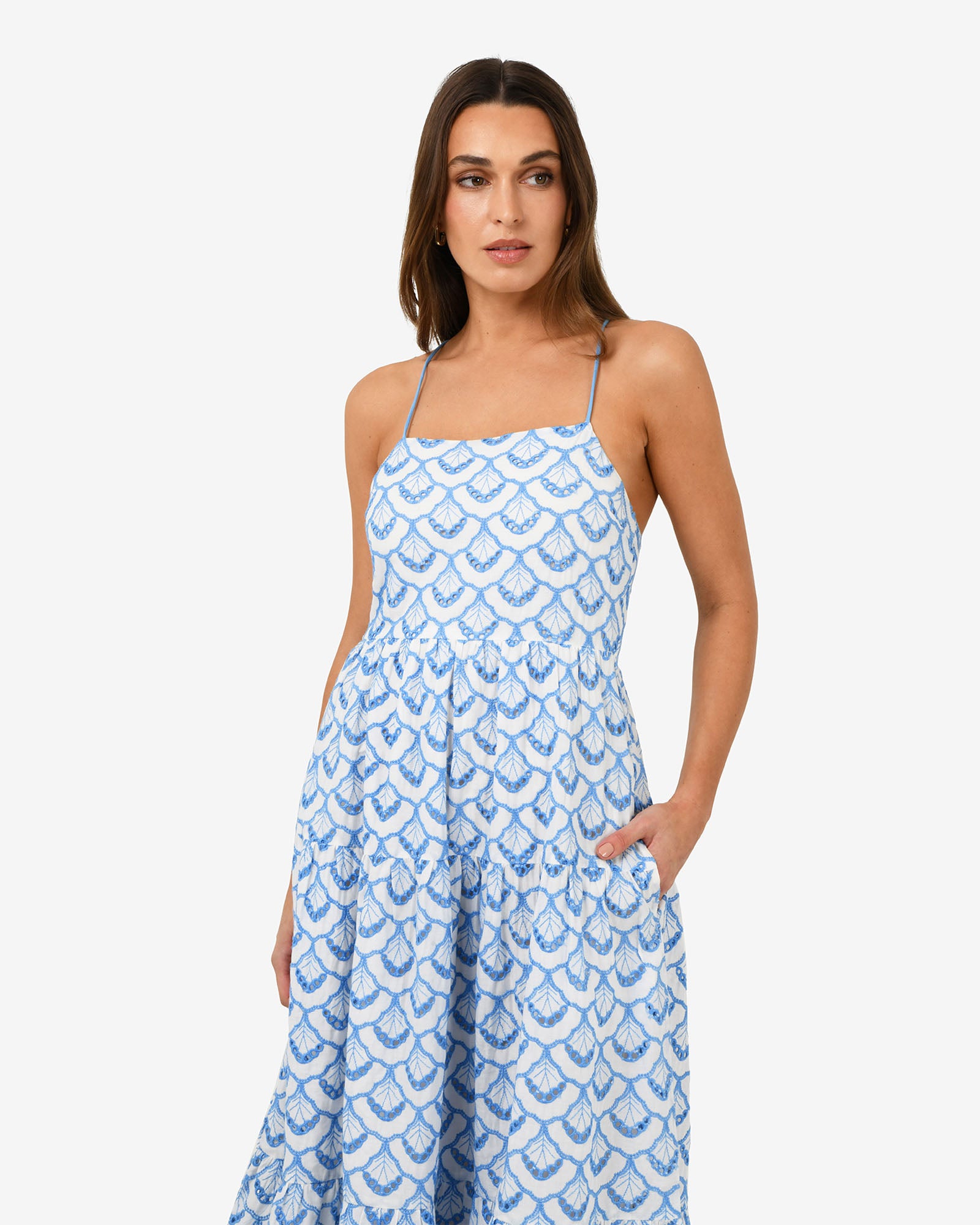 Kela Embroidery Maxi Dress