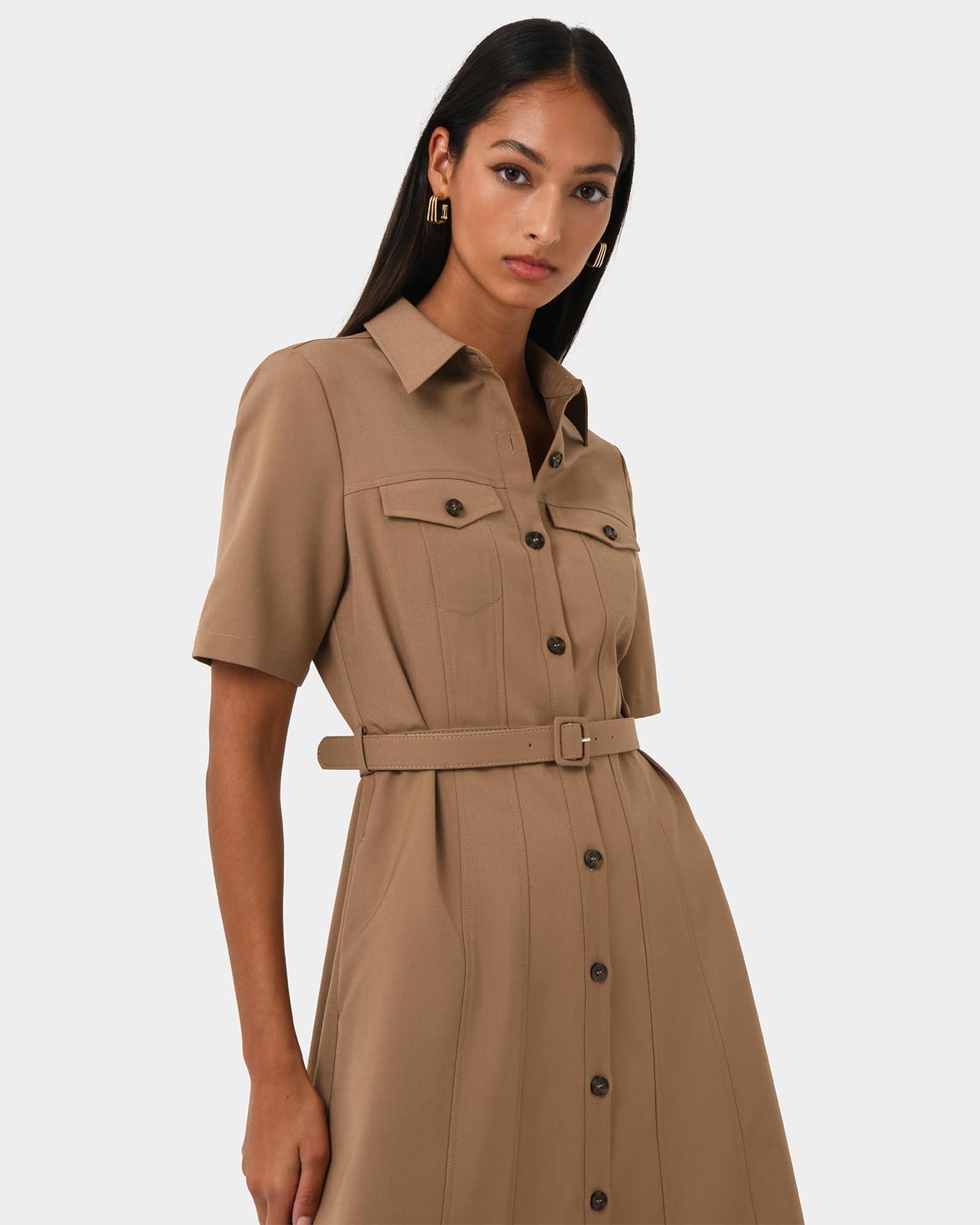 Amera Belted Utility Dress
