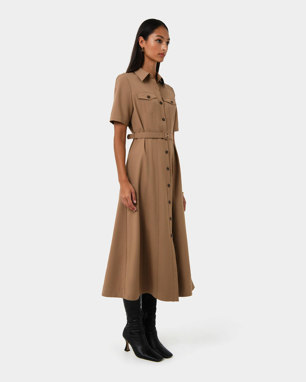 Amera Belted Utility Dress