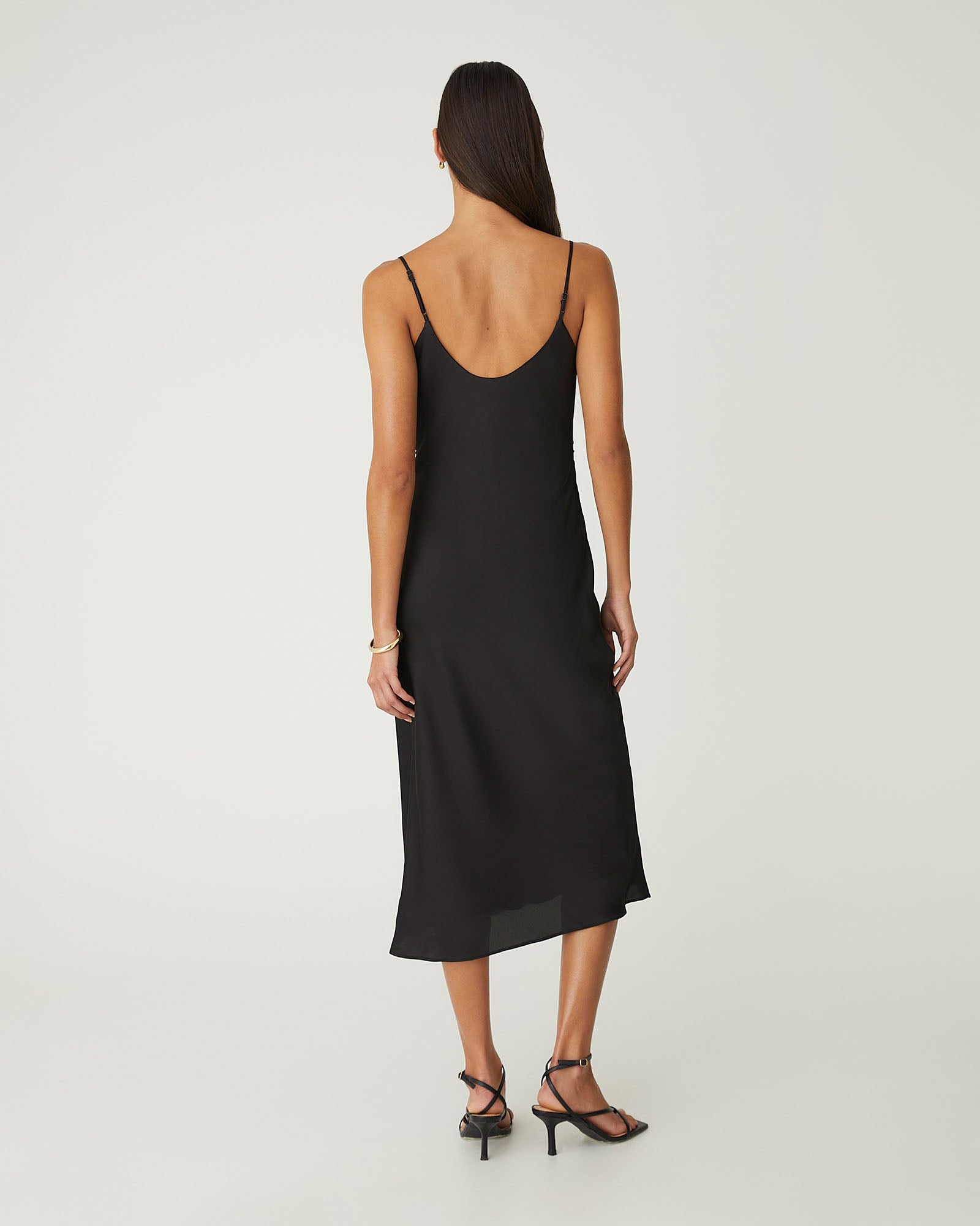 Mae Side Ruched Satin Dress