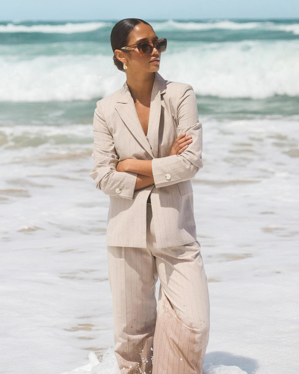 Ria Stripe Cotton Jacket
