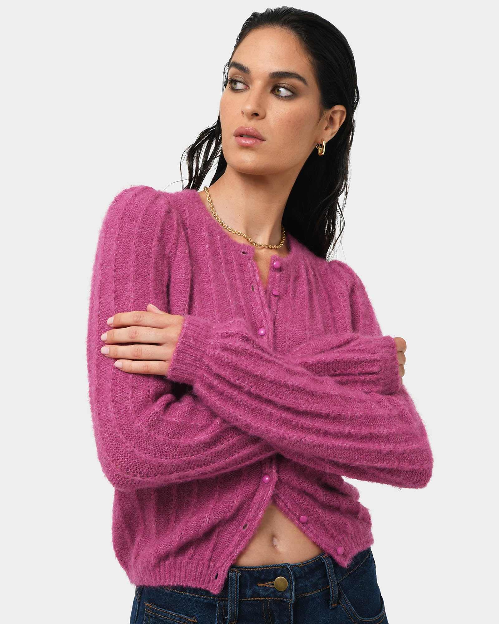 Aura Fluffy Knit Cardigan