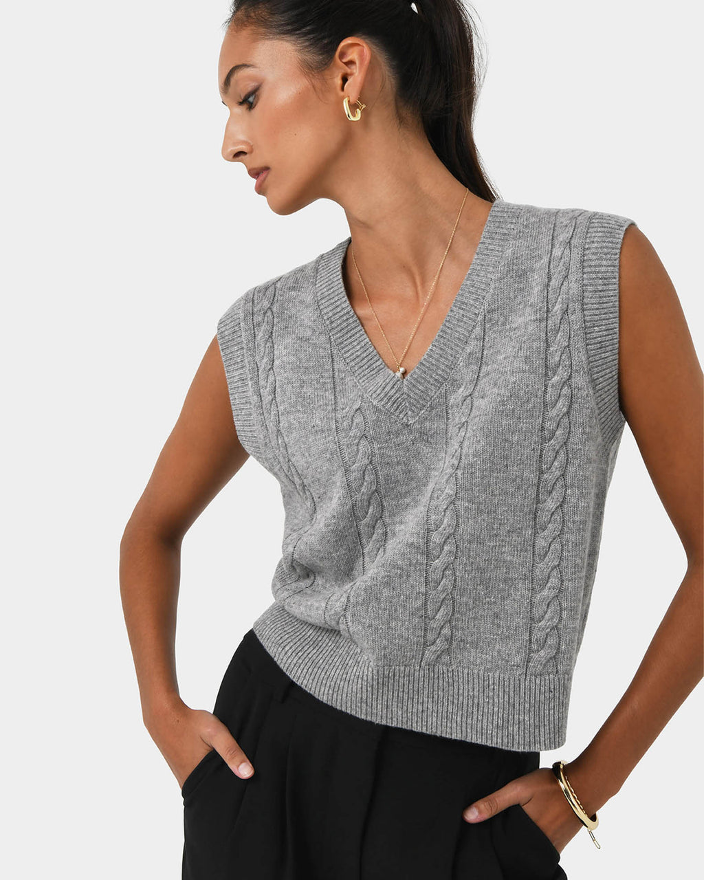 Rulia V-Neck Knit Vest