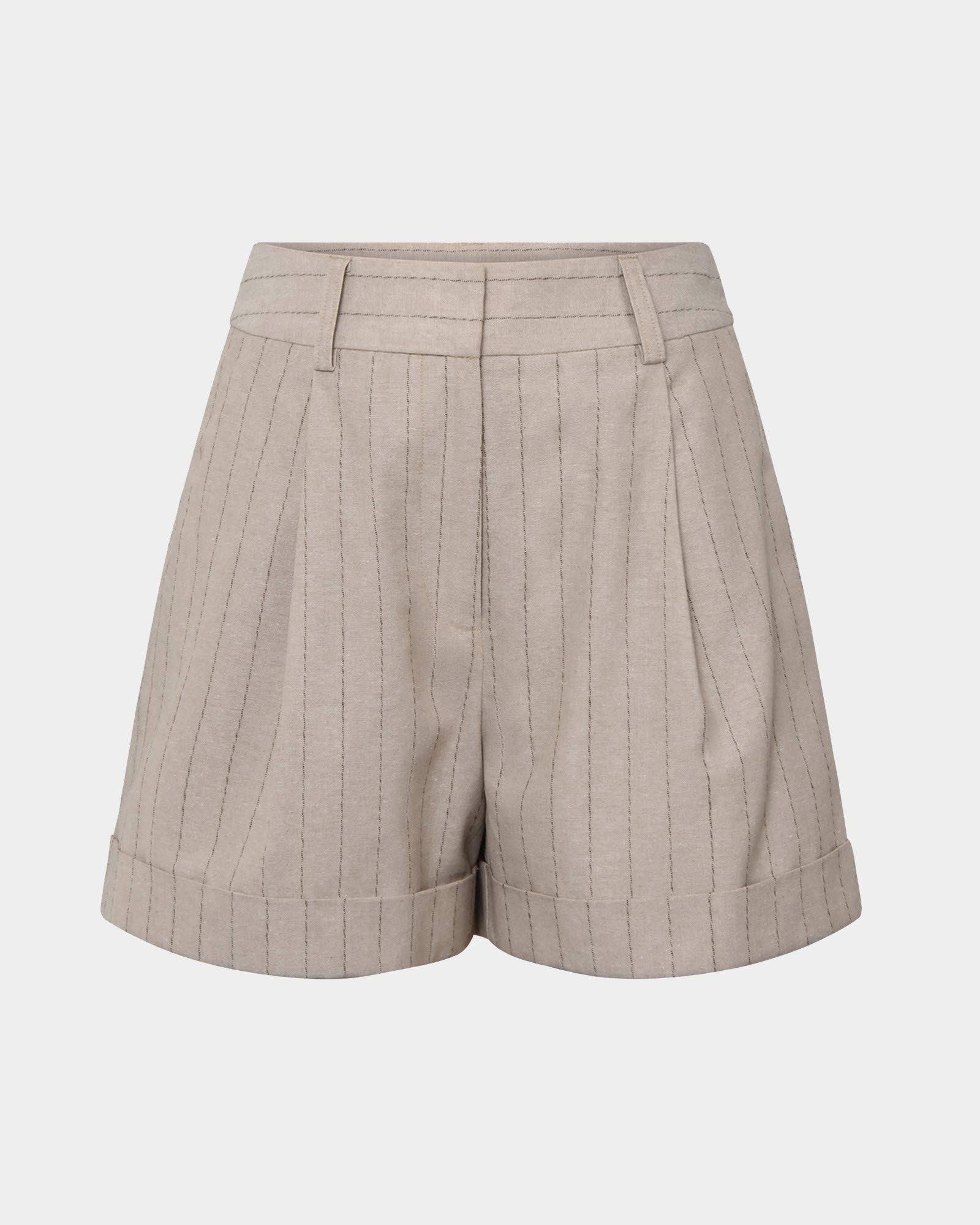 Ria Stripe Cotton Shorts