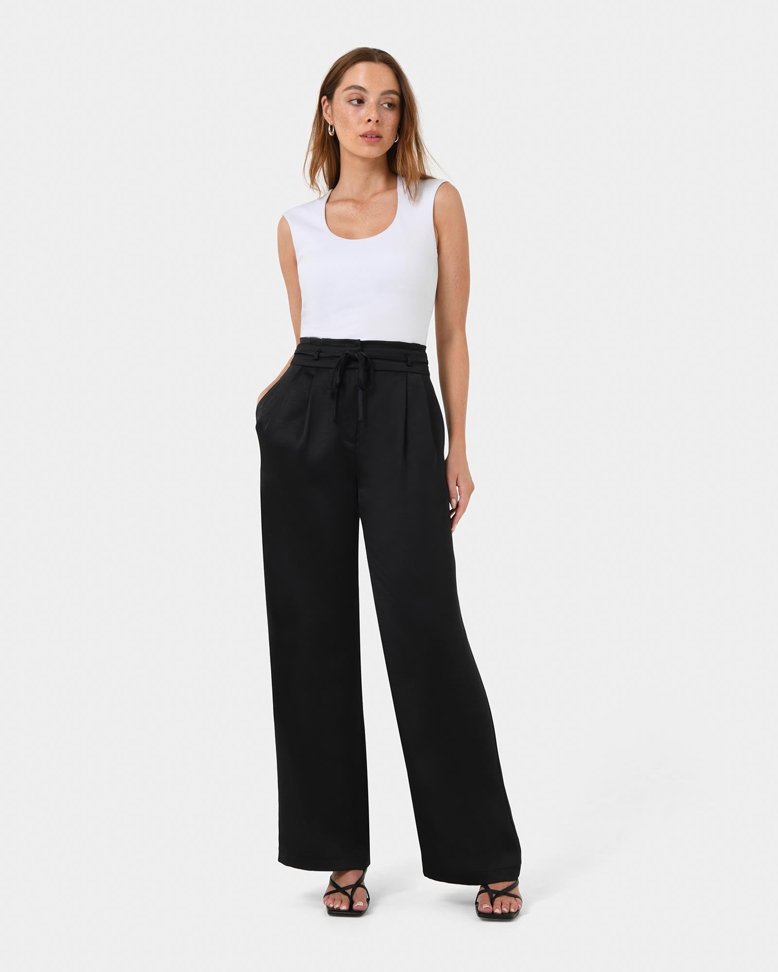 Louisa Wide Leg Satin Pants