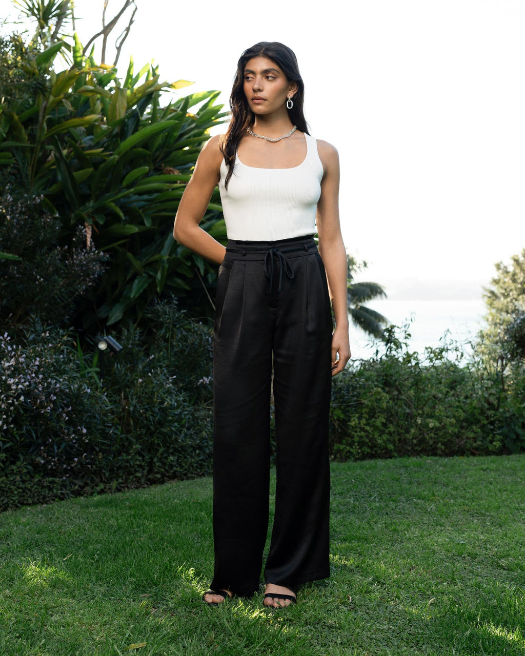Louisa Wide Leg Satin Pants