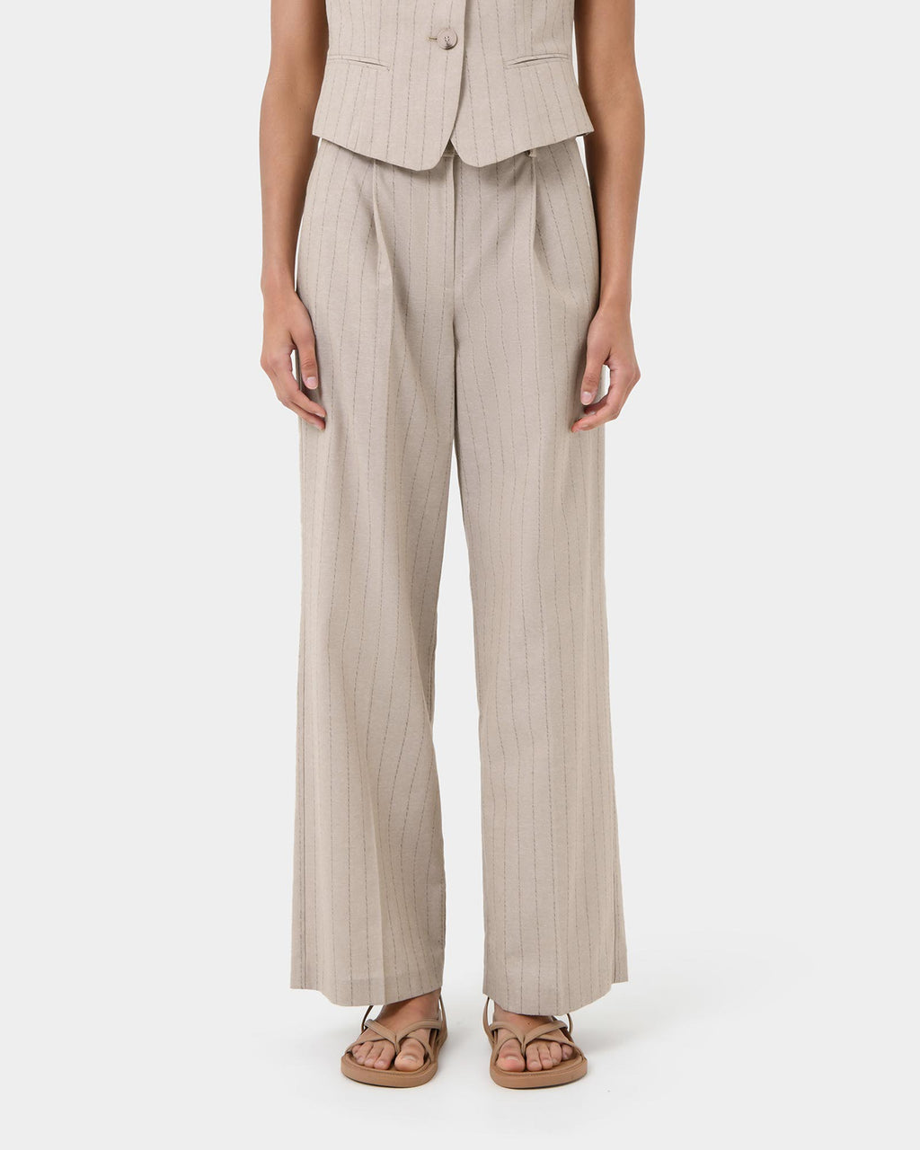 Ria Stripe Cotton Blend Pants