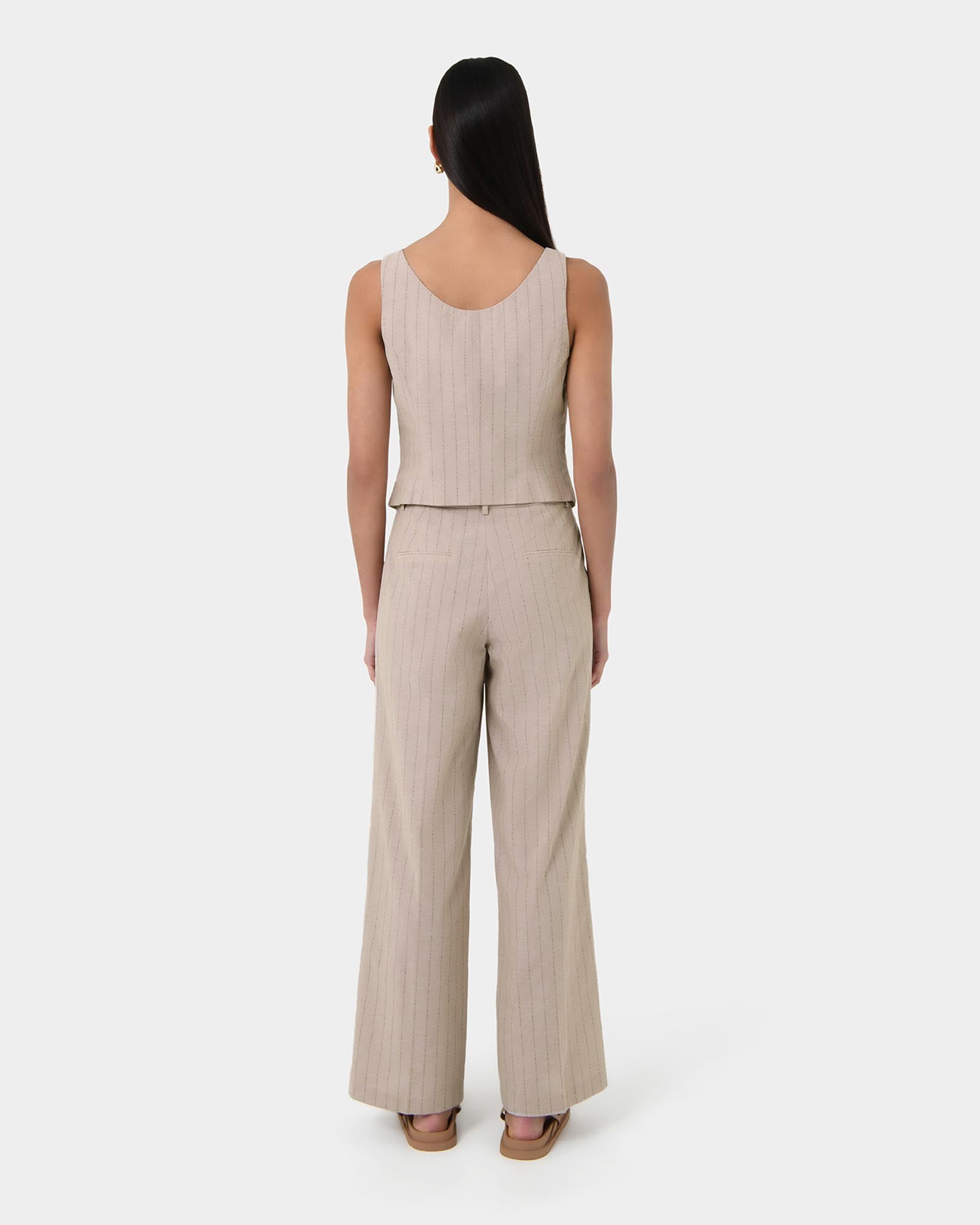 Ria Stripe Cotton Blend Pants
