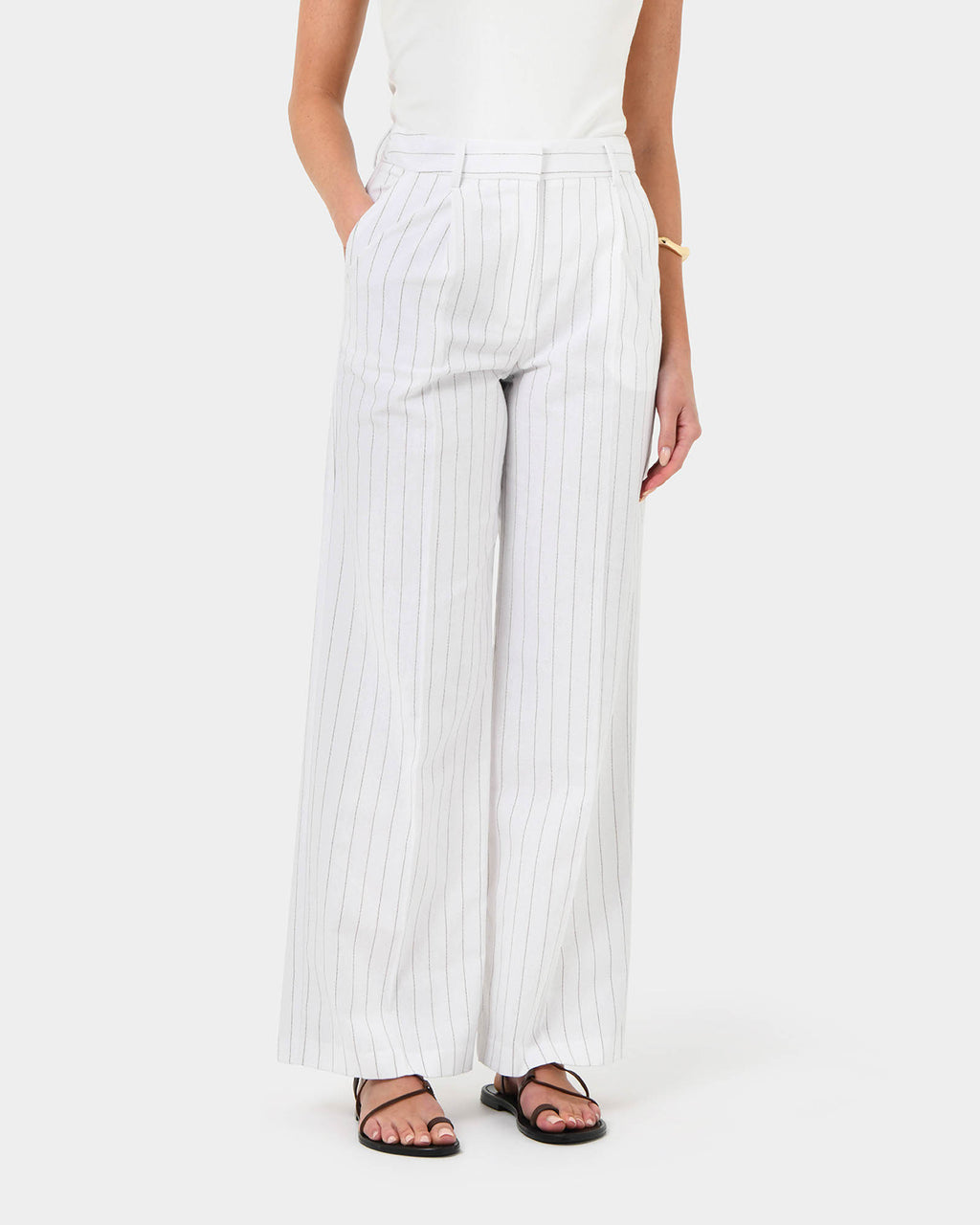Ria Stripe Cotton Blend Pants