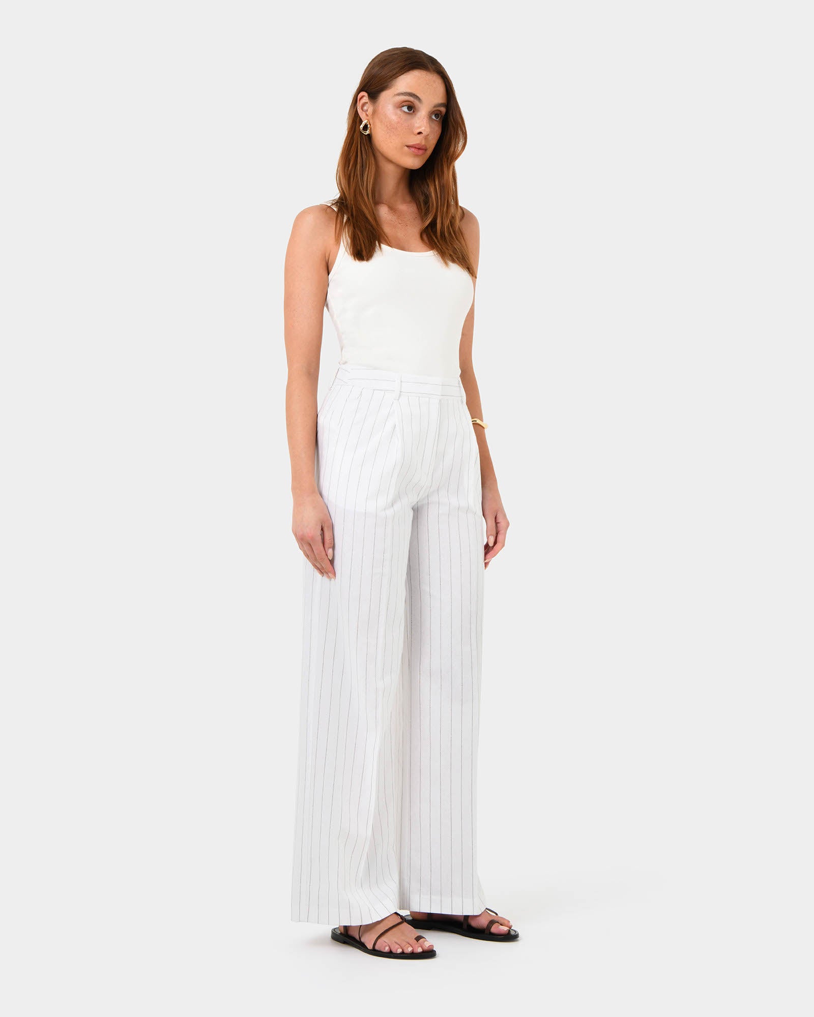 Ria Stripe Cotton Blend Pants