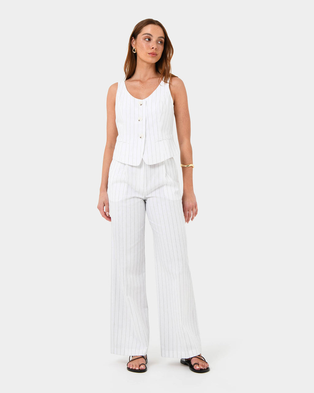 Ria Stripe Cotton Blend Pants