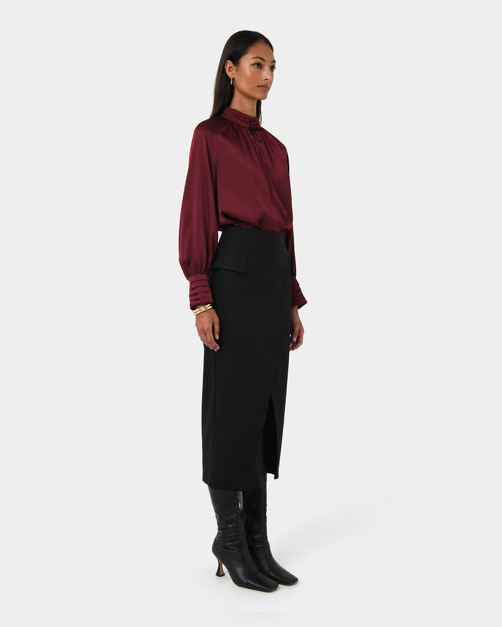 Abby Asymmetric Tailored Skirt