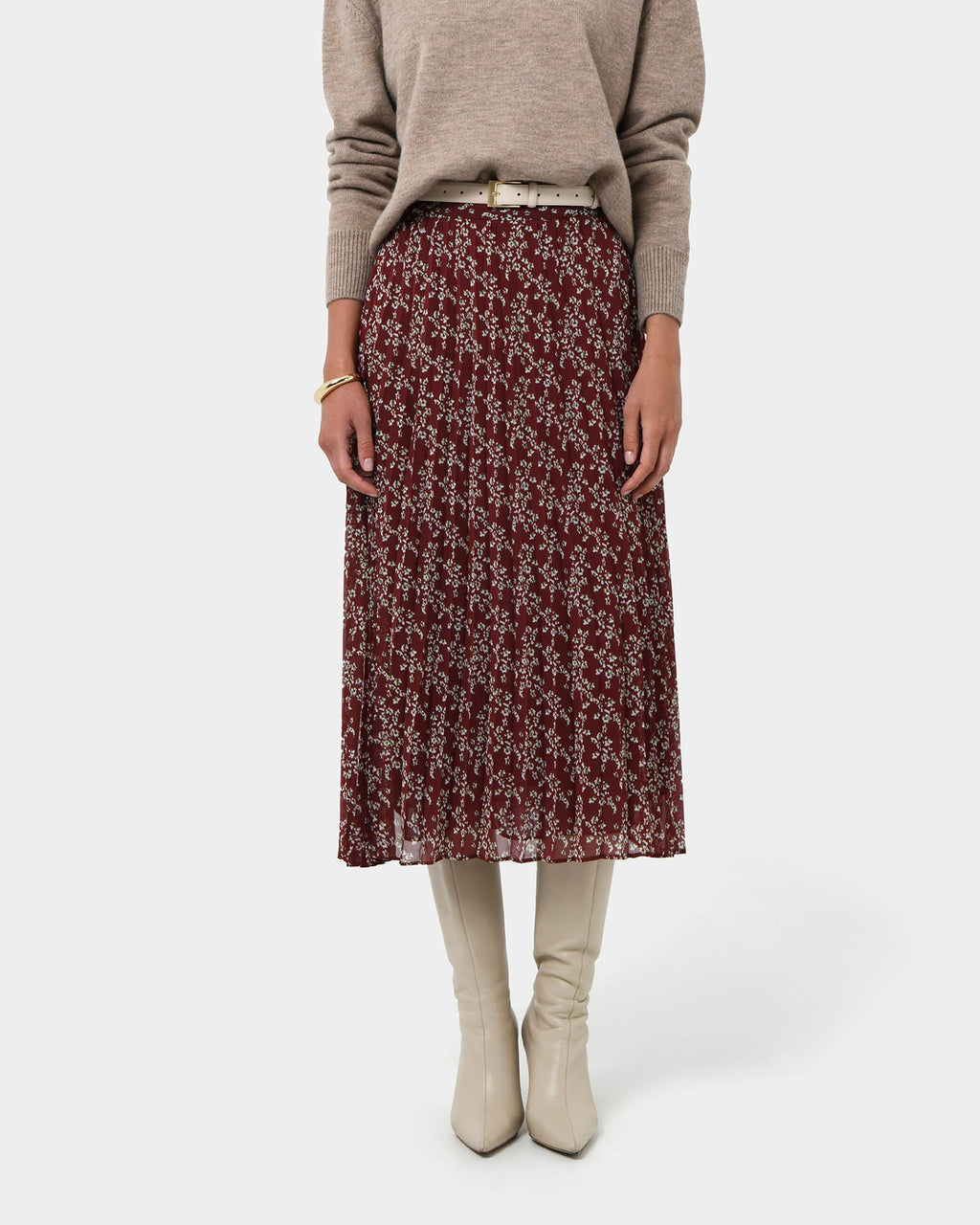 Rema Floral Pleated Skirt