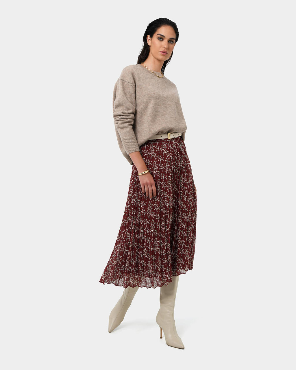 Rema Floral Pleated Skirt