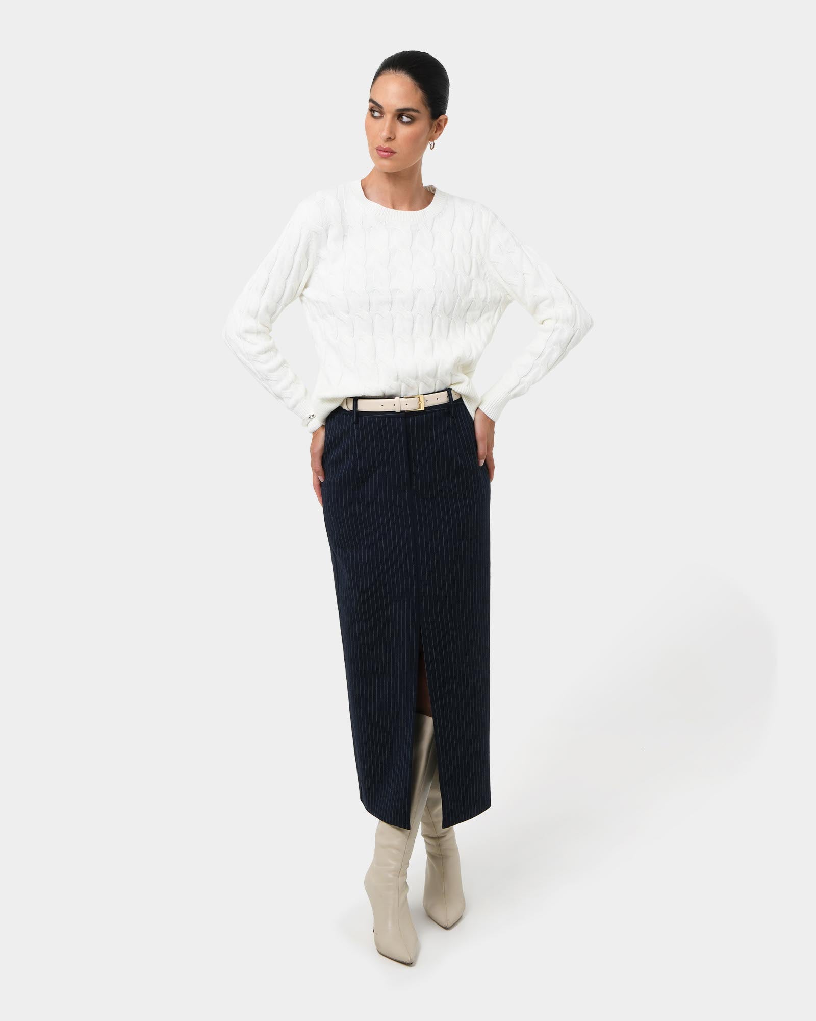 Zara Tailored Midi Skirt