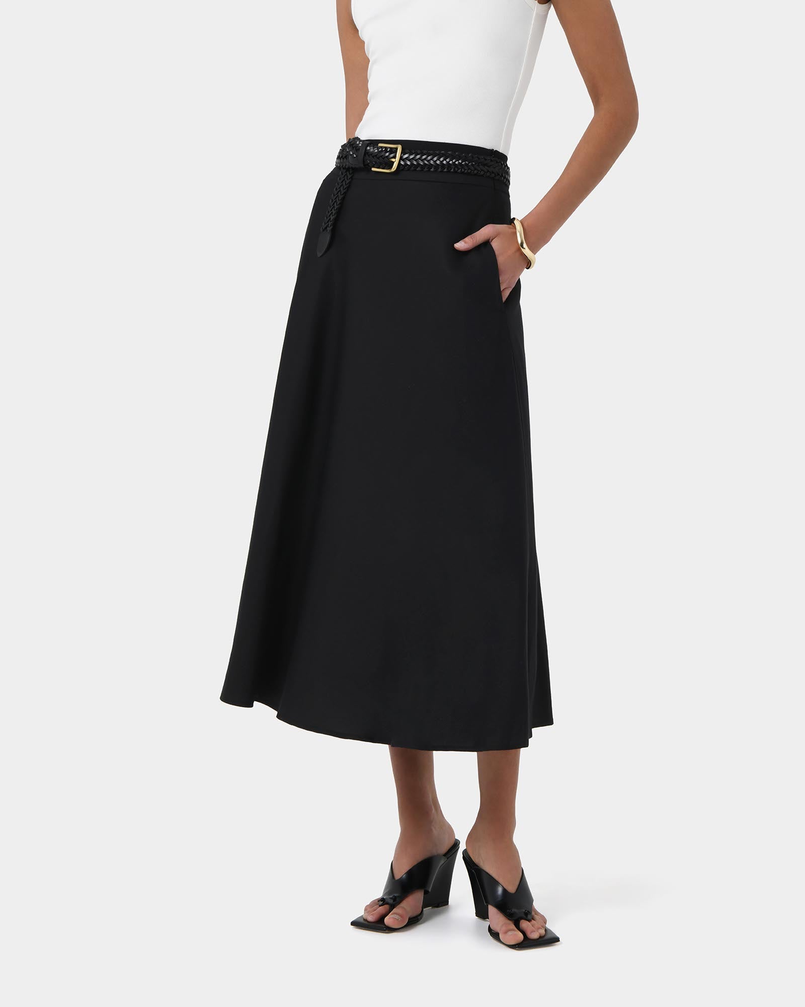 Aiya Bias Midi Skirt