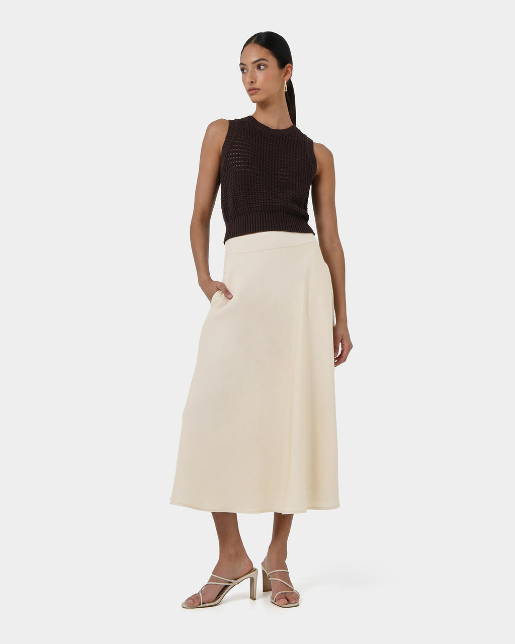 Aiya Bias Midi Skirt