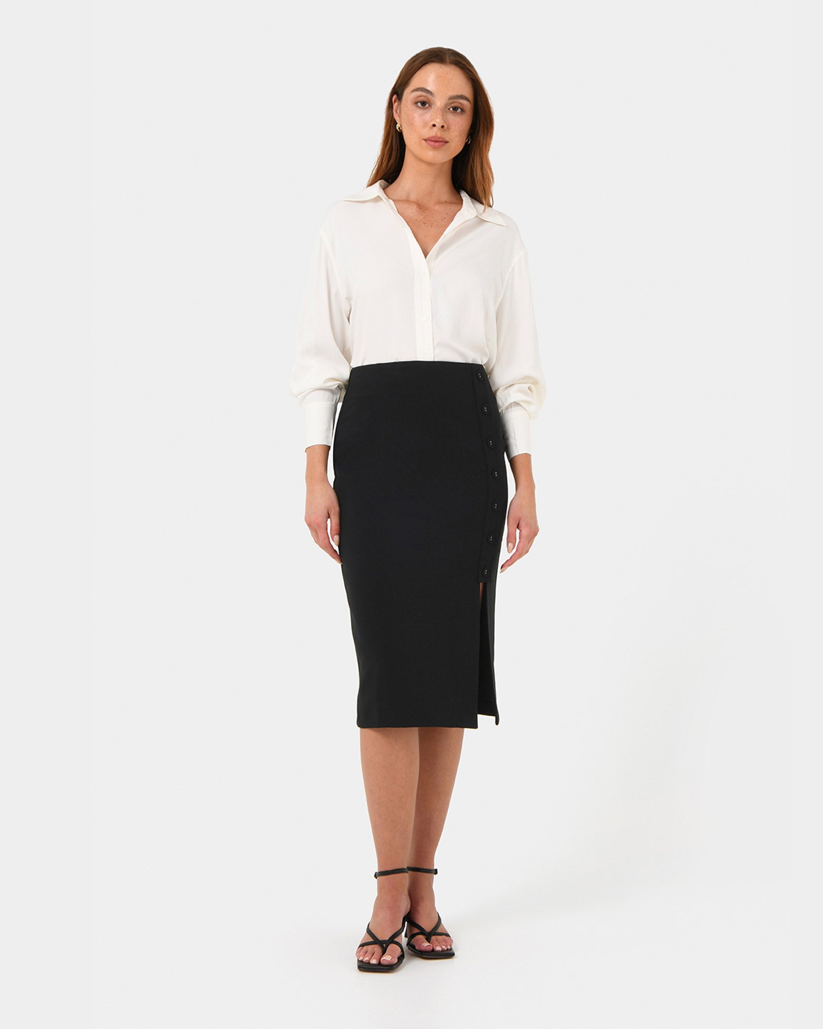 Ace Side Button Skirt