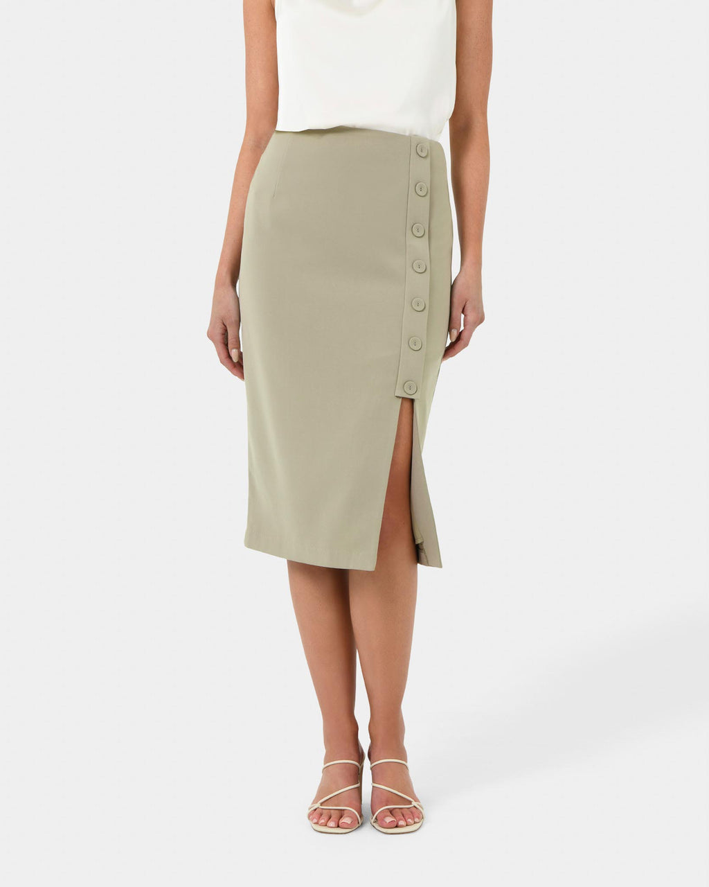Ace Side Button Skirt