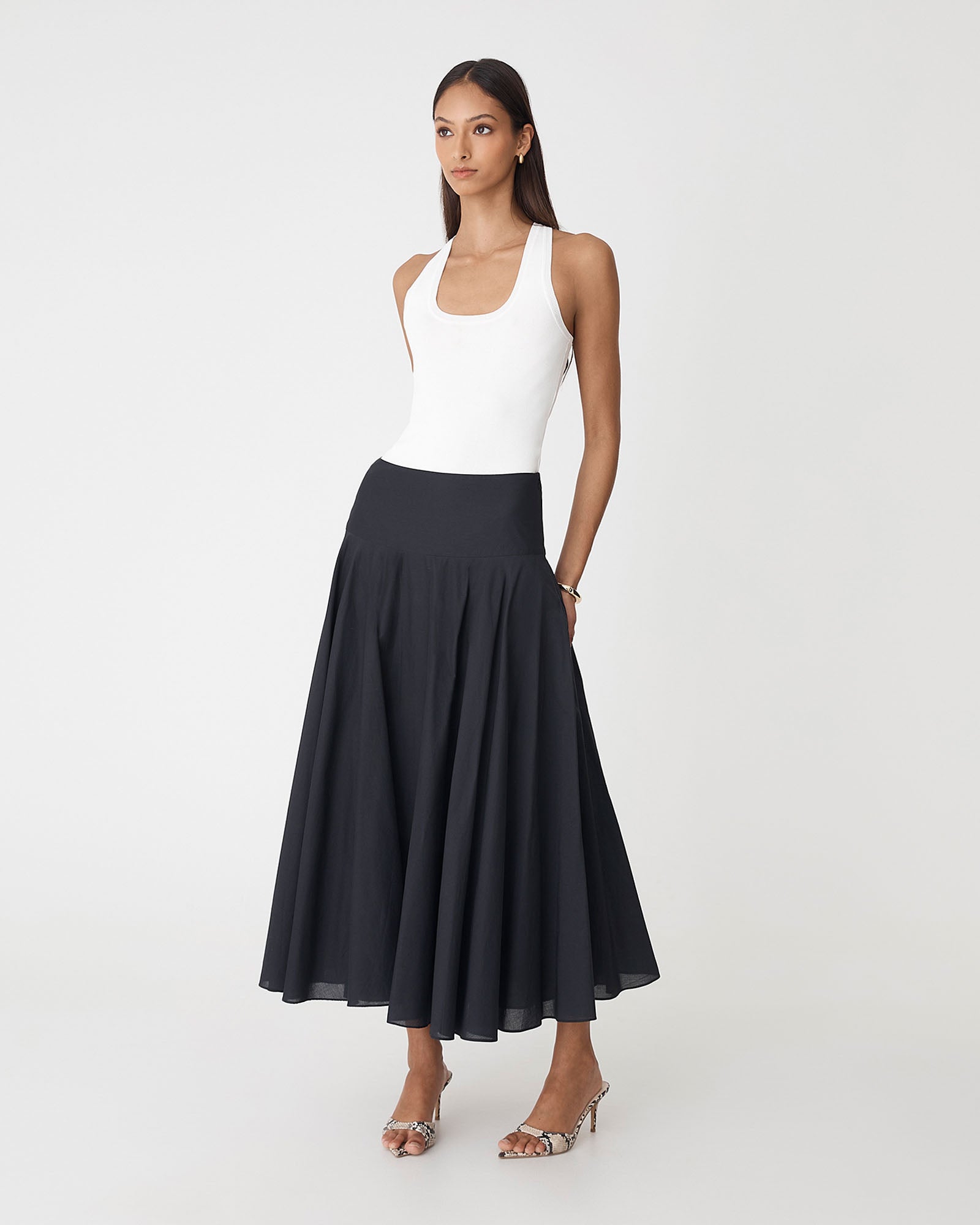 Deb Cotton Midi Full Skirt
