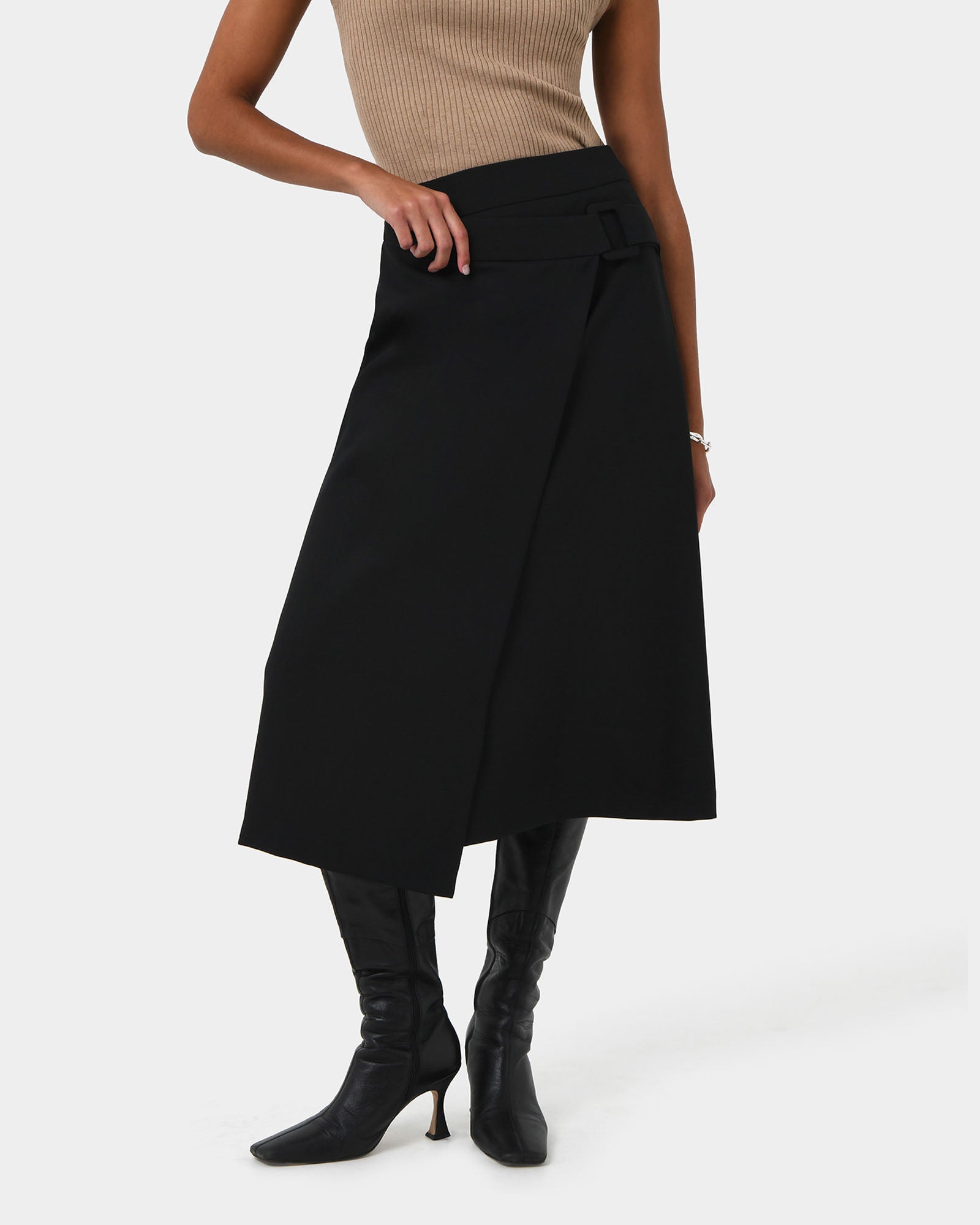 Sofia Wrap Midi Skirt