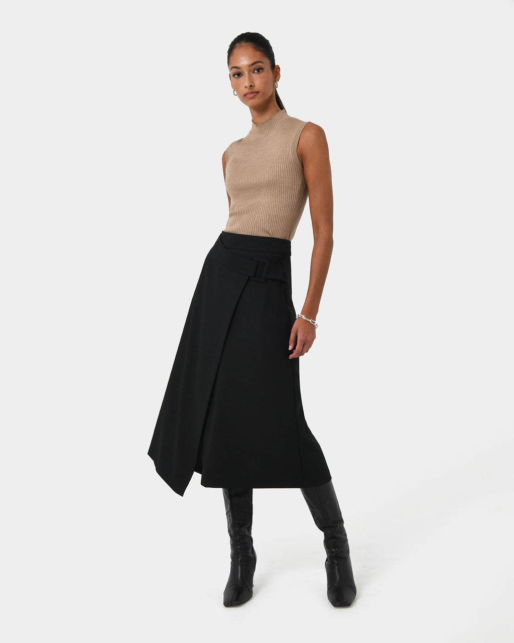 Sofia Wrap Midi Skirt