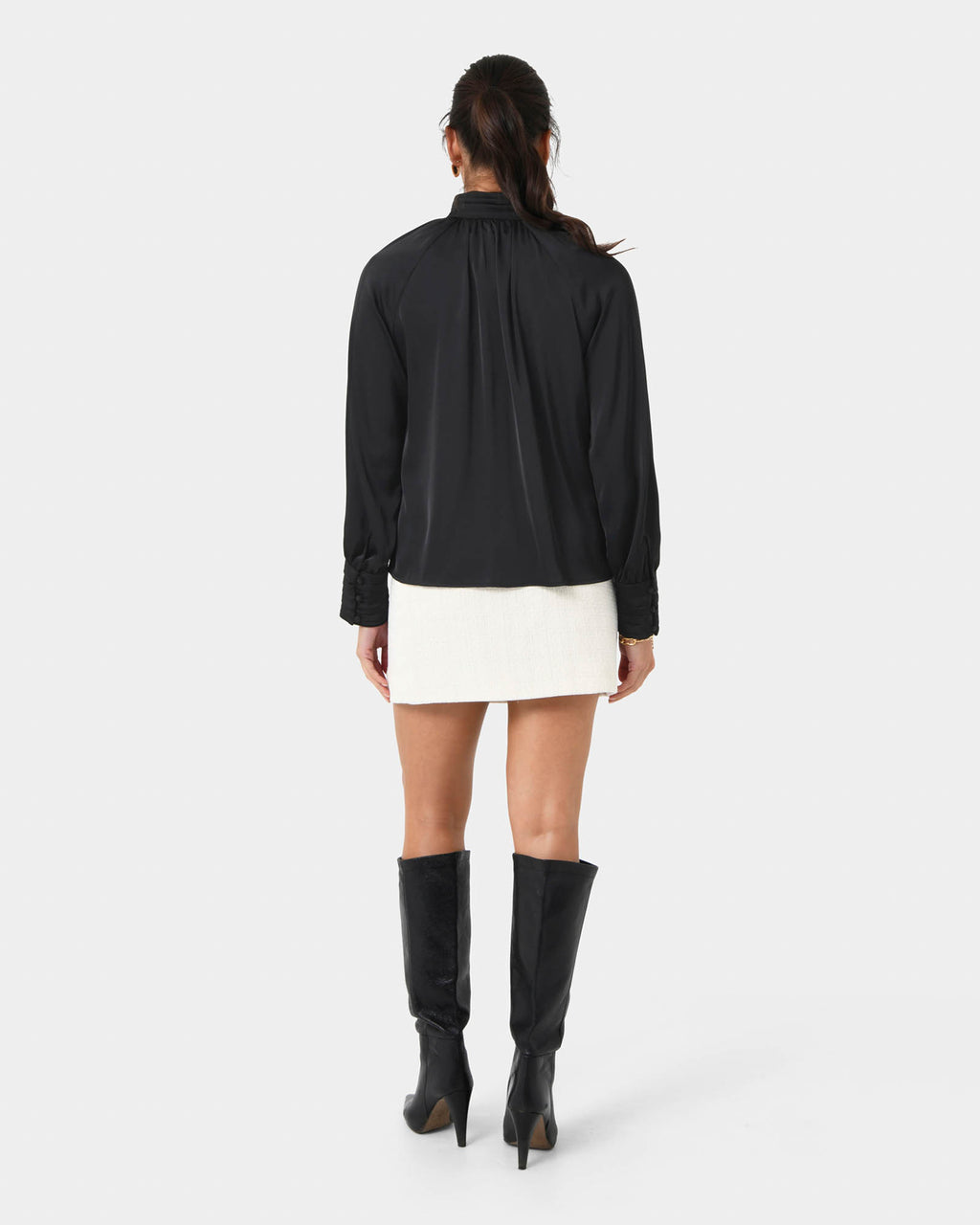 Anna Pleated Satin Blouse