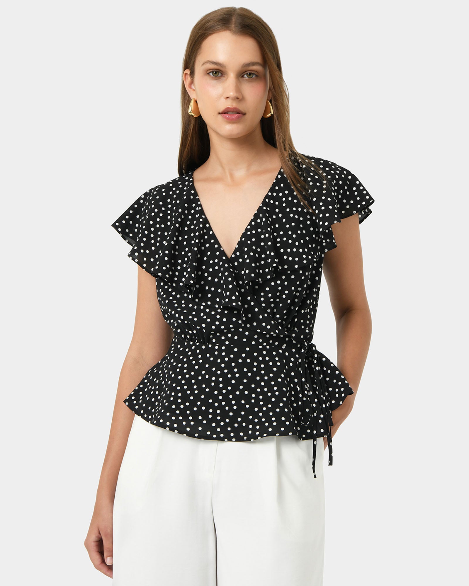 Jules Ruffle Wrap Blouse