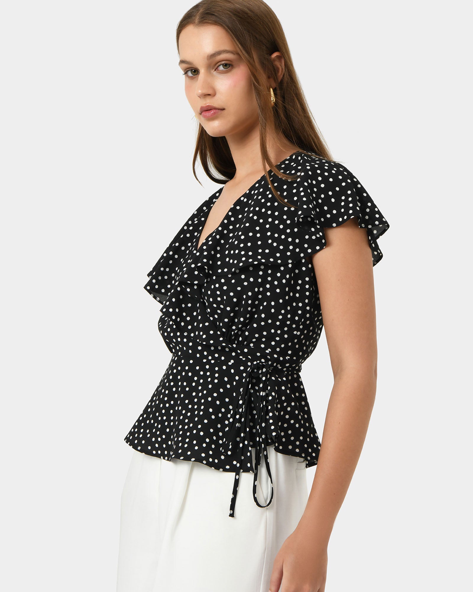 Jules Ruffle Wrap Blouse