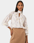 Aurae Floral Tie Blouse