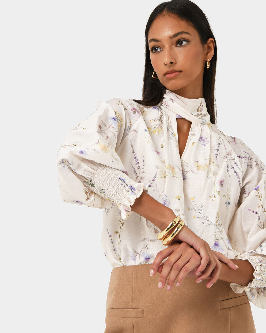 Aurae Floral Tie Blouse