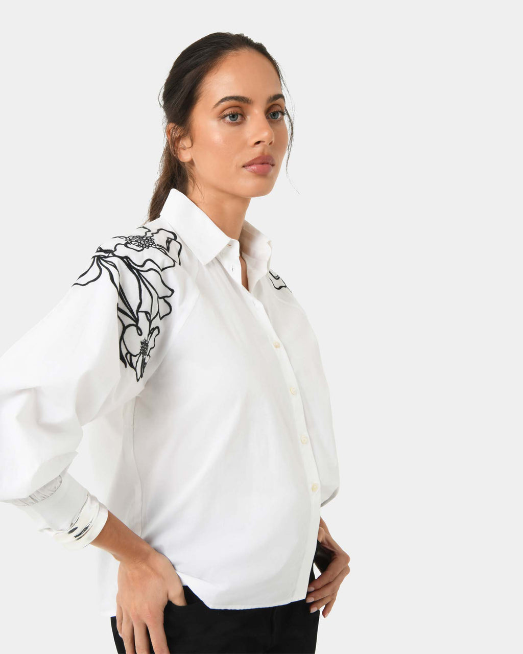 Maren Embroidered Cotton Shirt