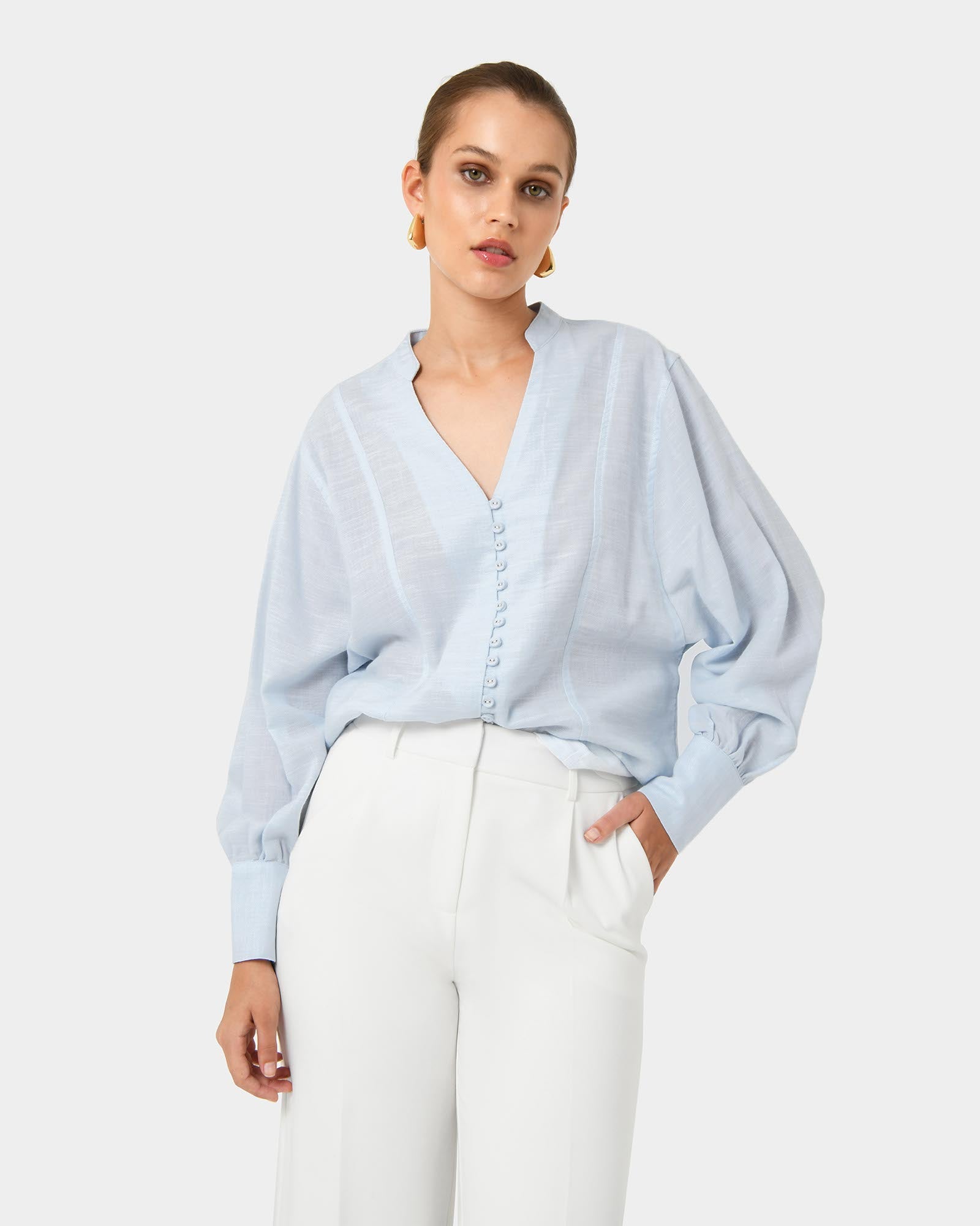 Helena Draped Sleeve Blouse